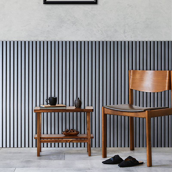 Panneau Mural acoustique tasseaux bois 120 x 30 x 1,9 cm - alu / feutrine noir - 0,36m²
