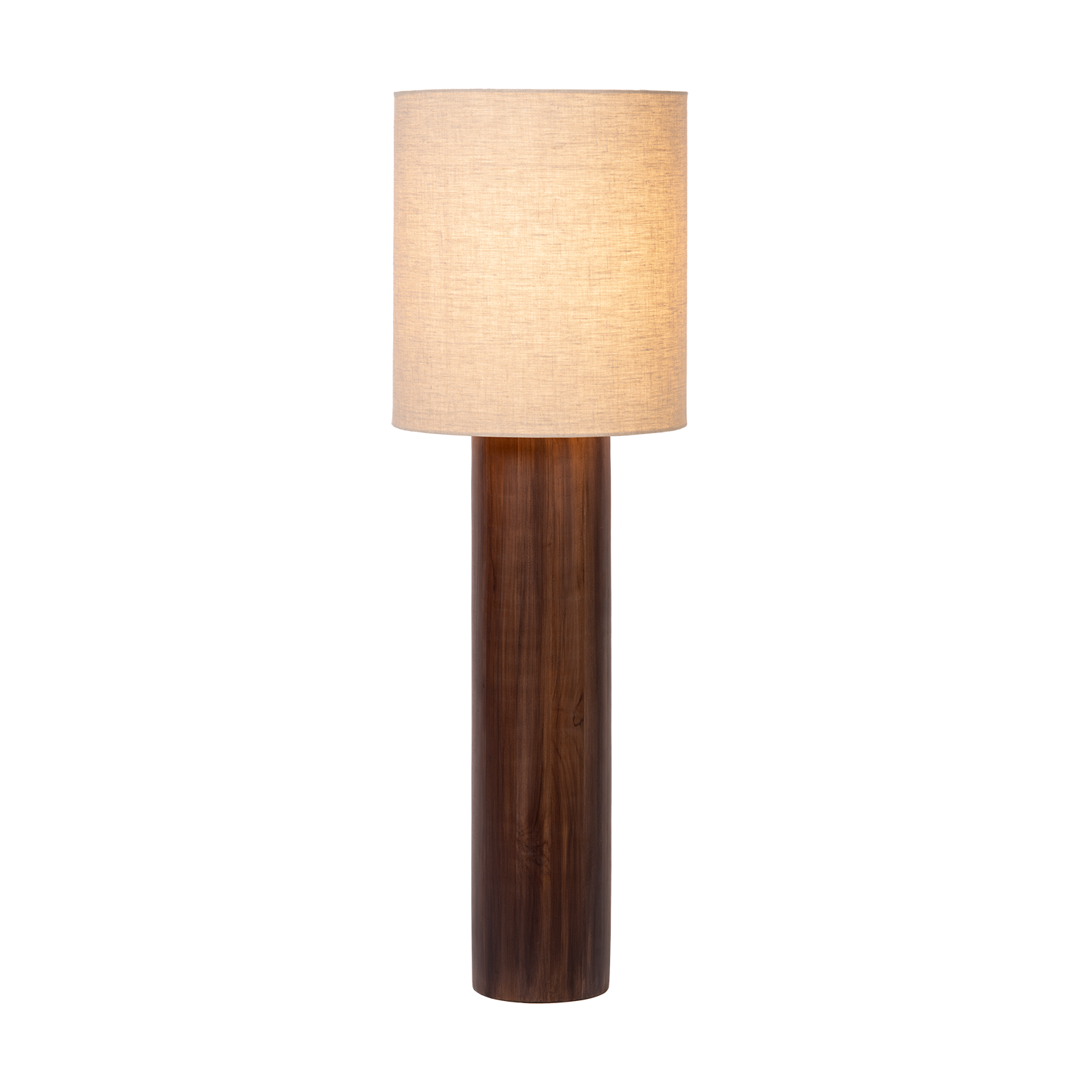 Atmooz Flores L Vloerlamp – Ø35x110cm – Teak – Linnen Kap – E27