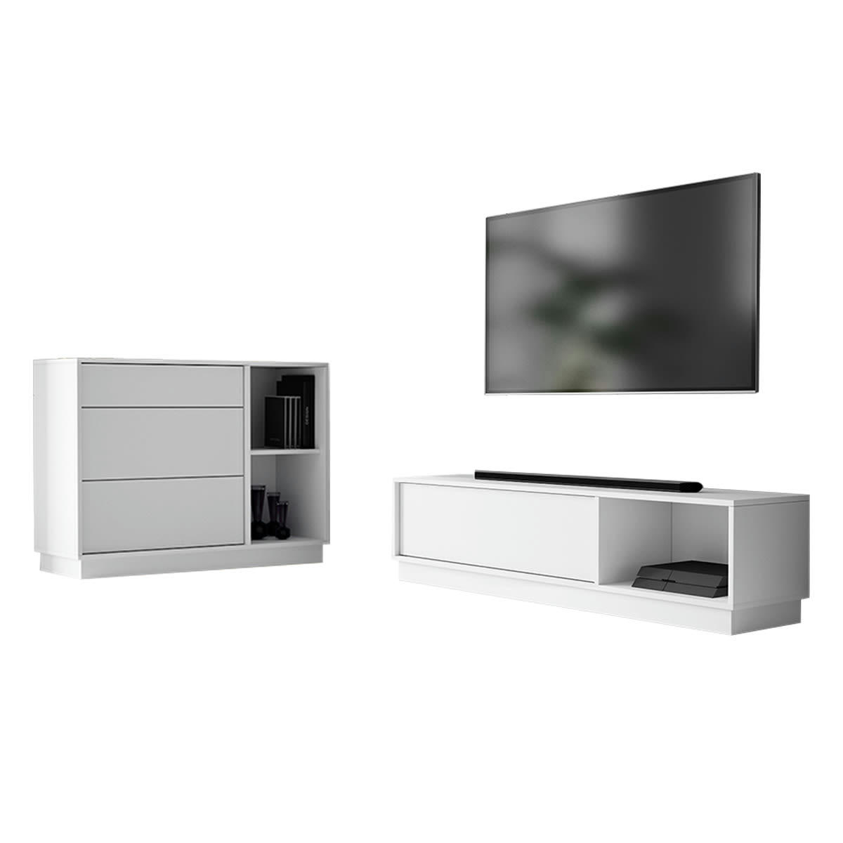 - Ensemble salon 2 pièces blanc