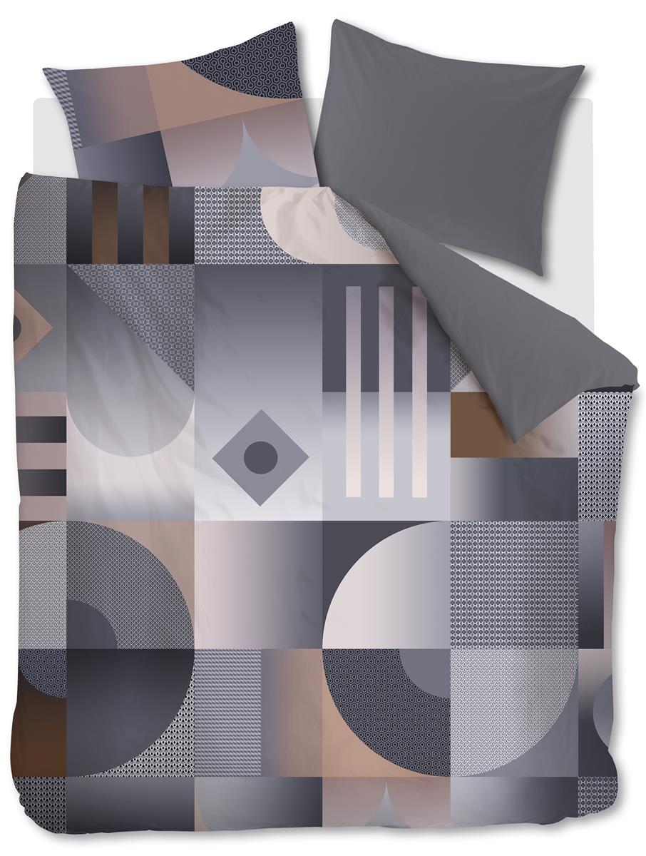 Beddinghouse Dutch Design Robbinson dekbedovertrek - Lits-Jumeaux XL - 260x200/220 cm - Grijs