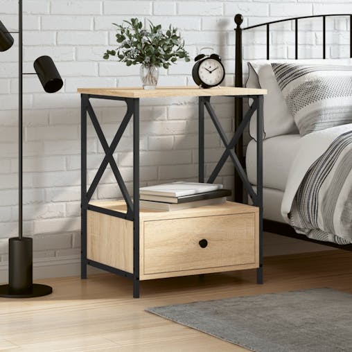 NNEVL Bedside Table Sonoma Oak 50x41x65 cm Engineered Wood
