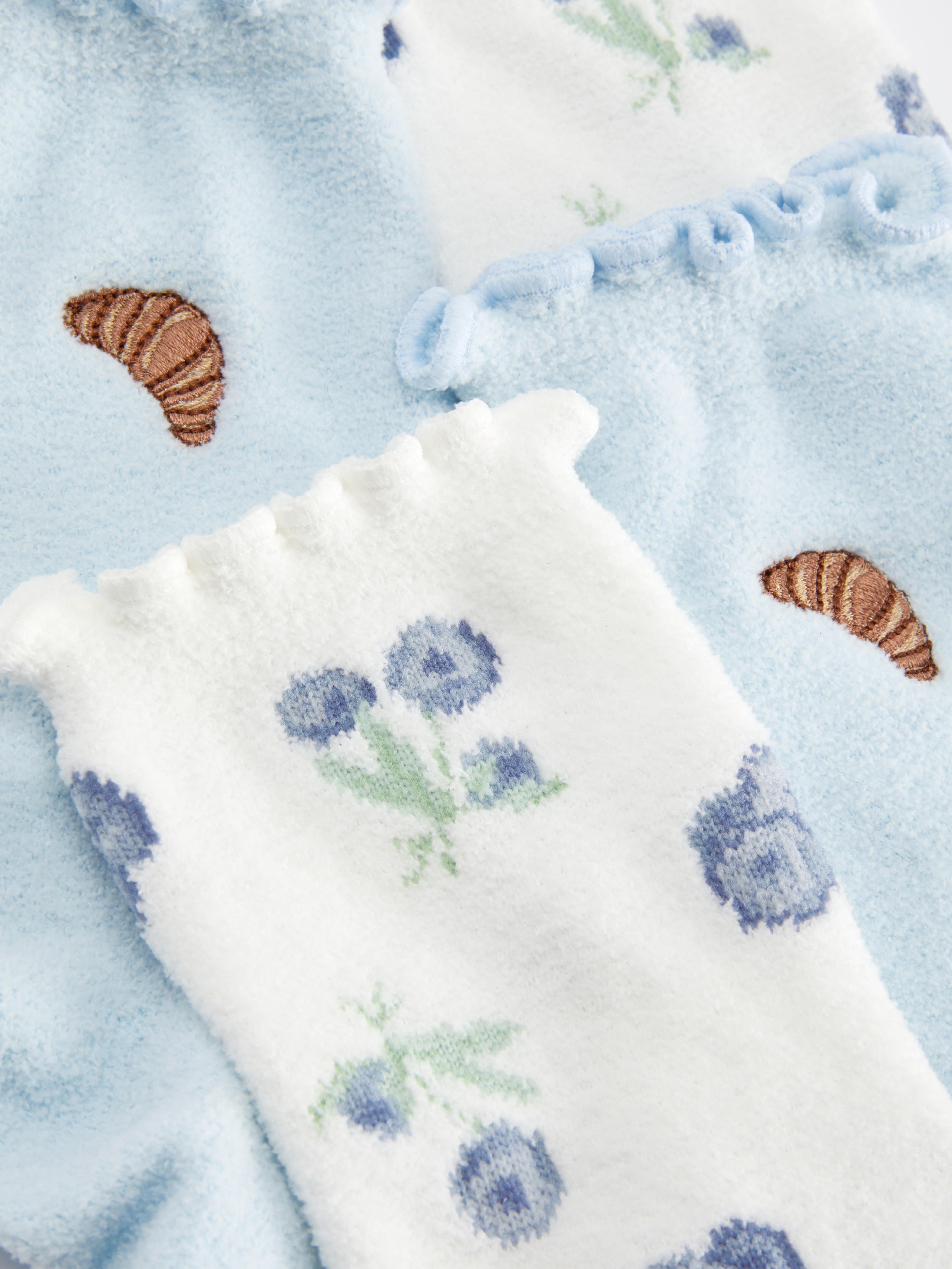 2pk Cozy Blueberry Croissant Socks