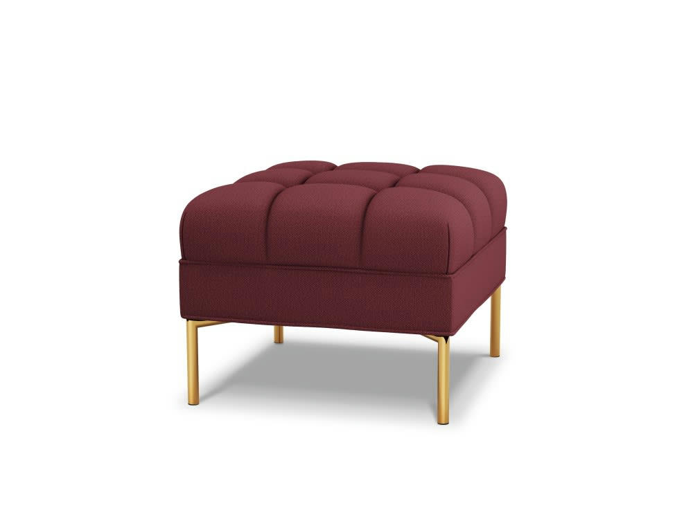 KAROO - Pouf tissu structuré rouge foncé