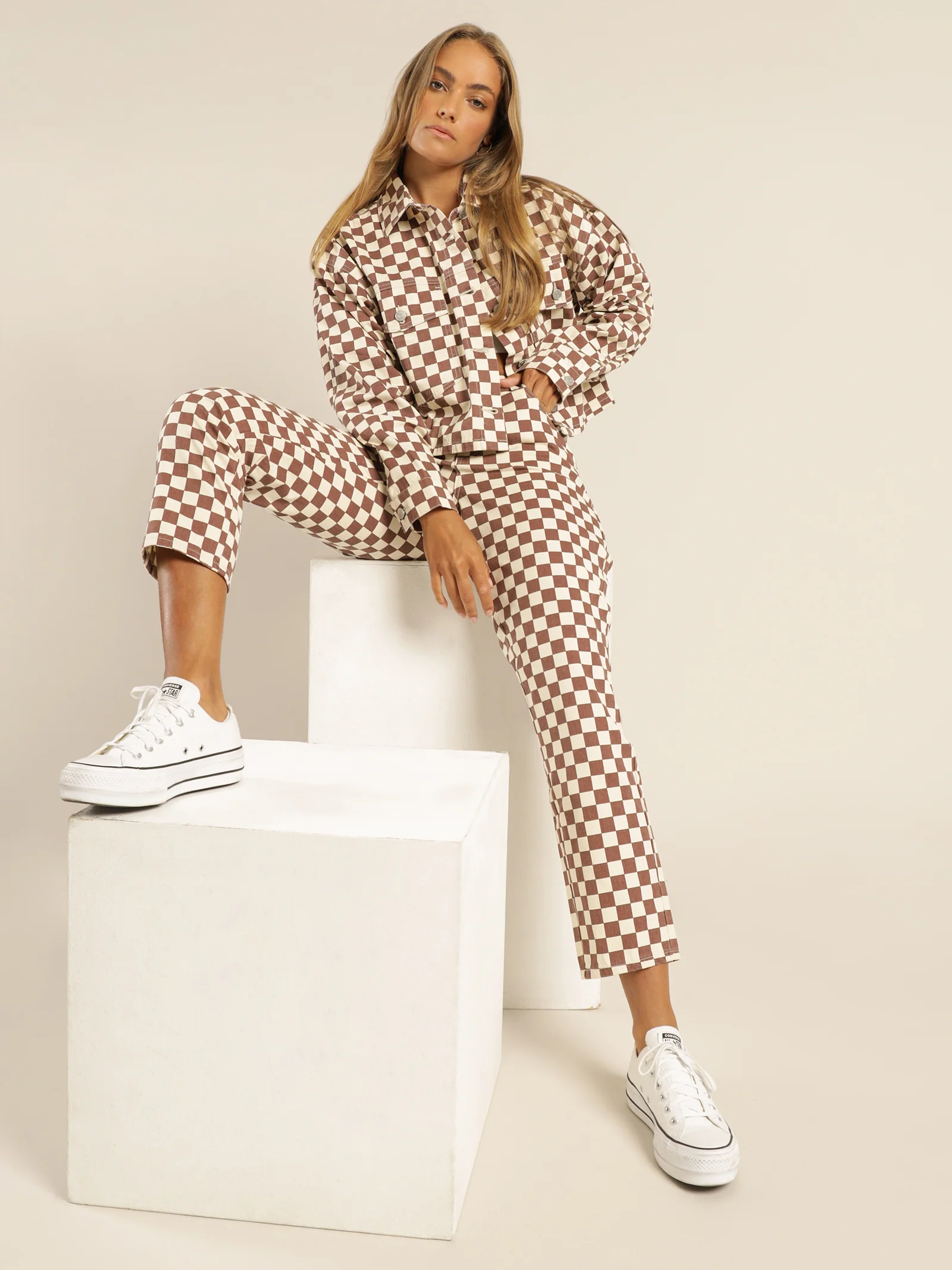 April Checkerboard Jeans