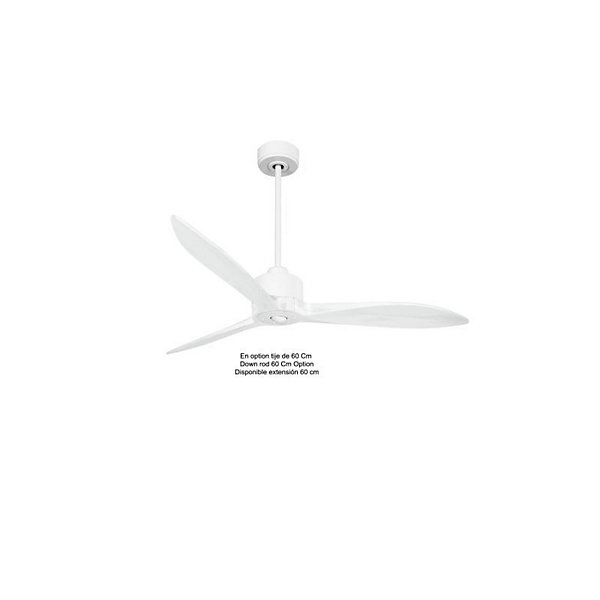 Modulo Latino III - Super destratificateur et ventilateur DC 132 cm blanc pales bois blanc idéal 26 à 40 m²