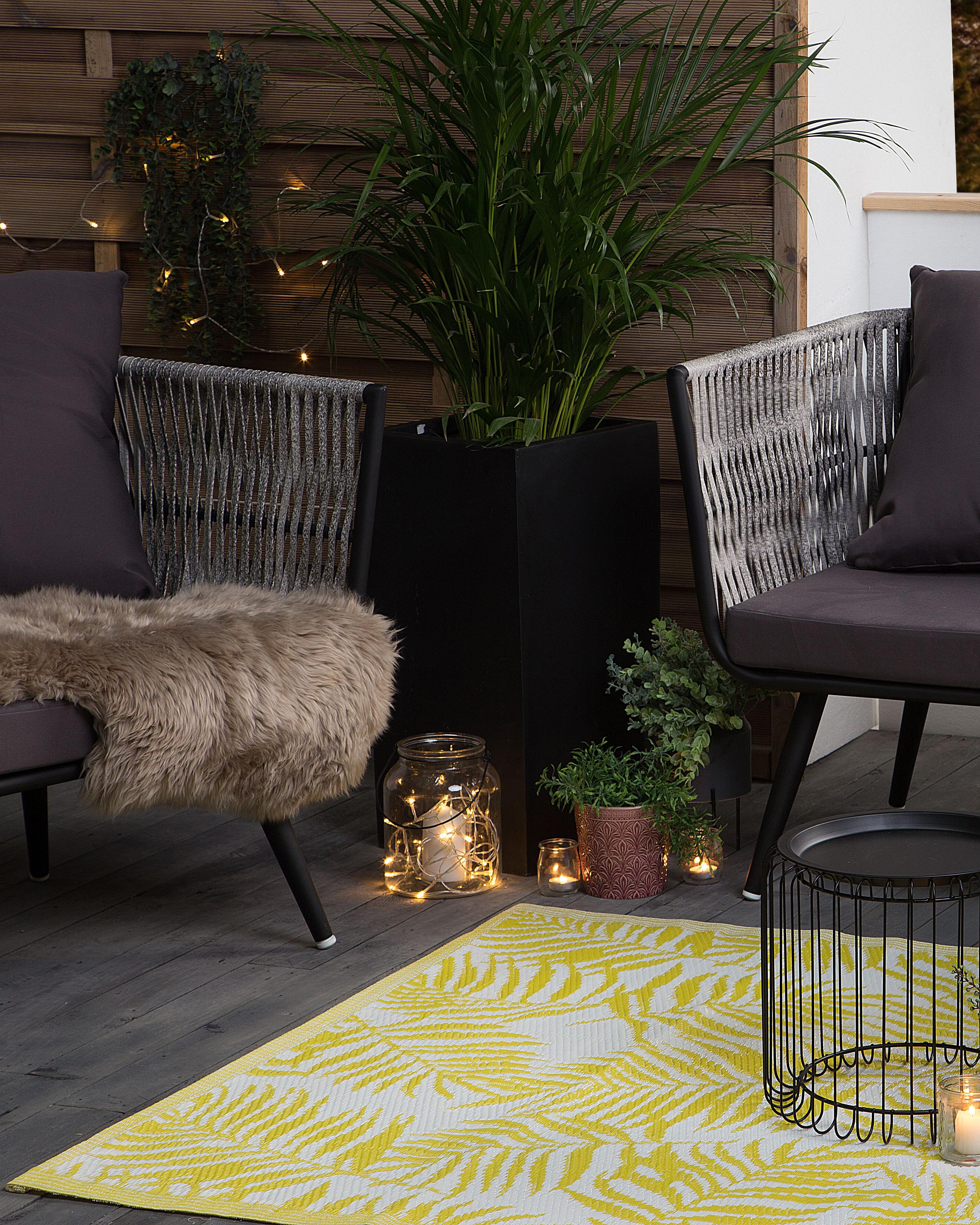 Outdoor Rug KOTA Yellow 120 x 180 cm Reversible
