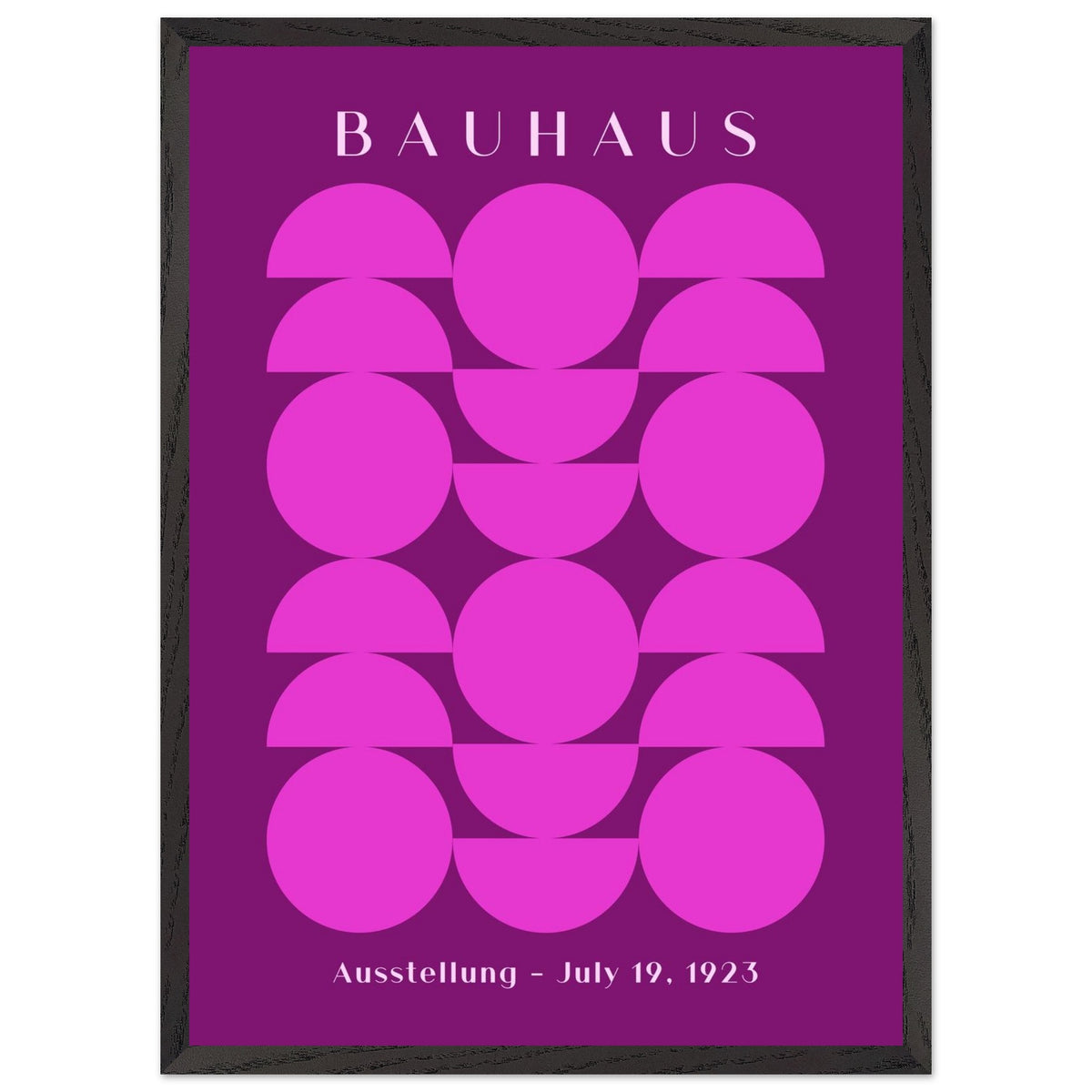 Artfulprints Poster met Lijst Bauhaus - Ausstellung 1923  - 50x70 cm - Paars