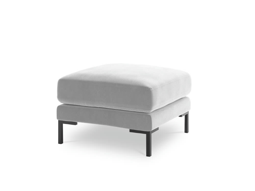 JADE - Pouf en velours argent