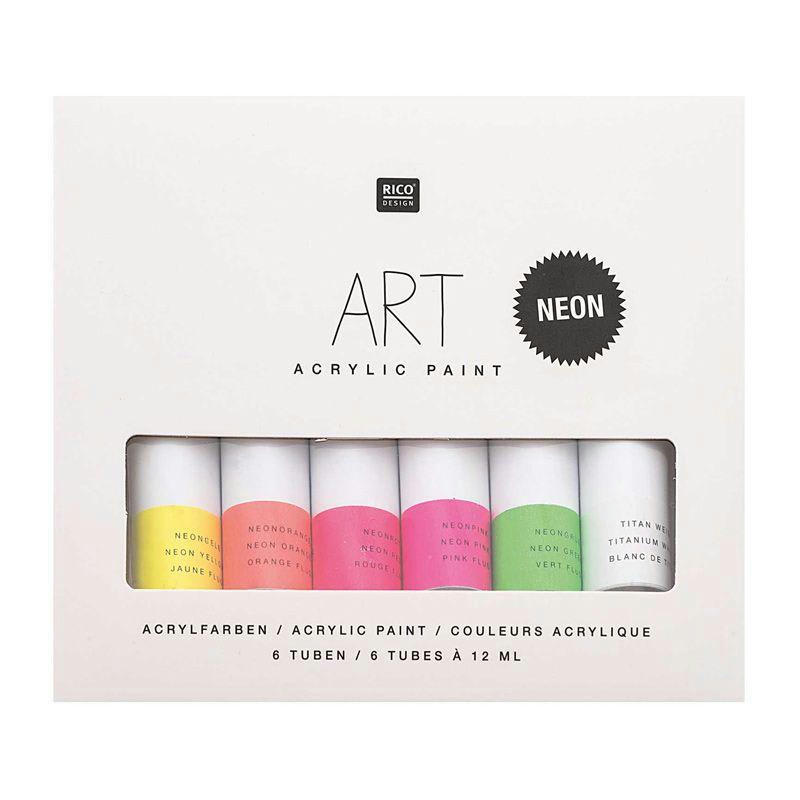 FLUO - Set peinture acrylique fluo 6x12ml