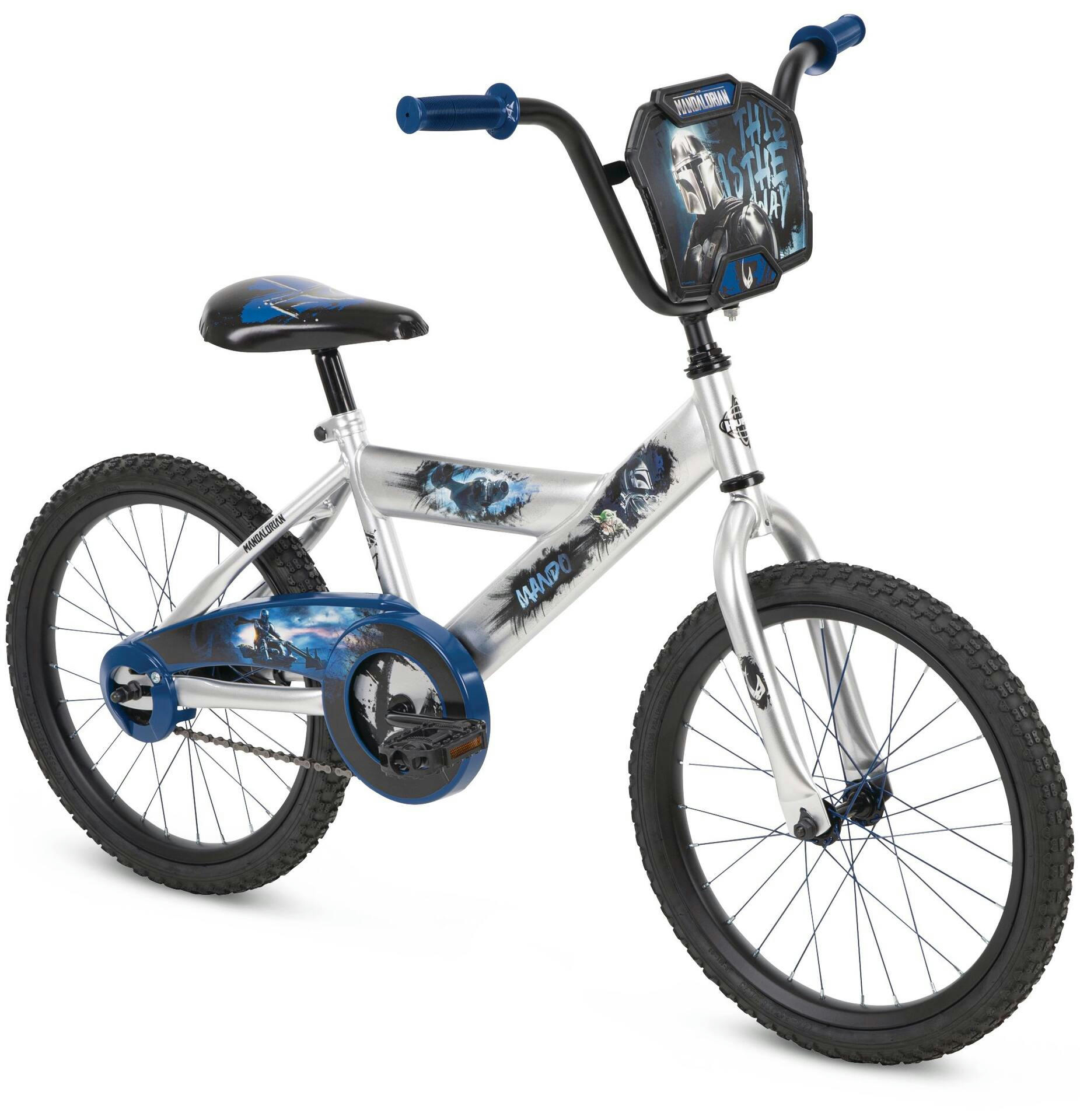 Lucasfilm Star Wars The Mandalorian Kids' Bike, 18-in, Silver/Blue