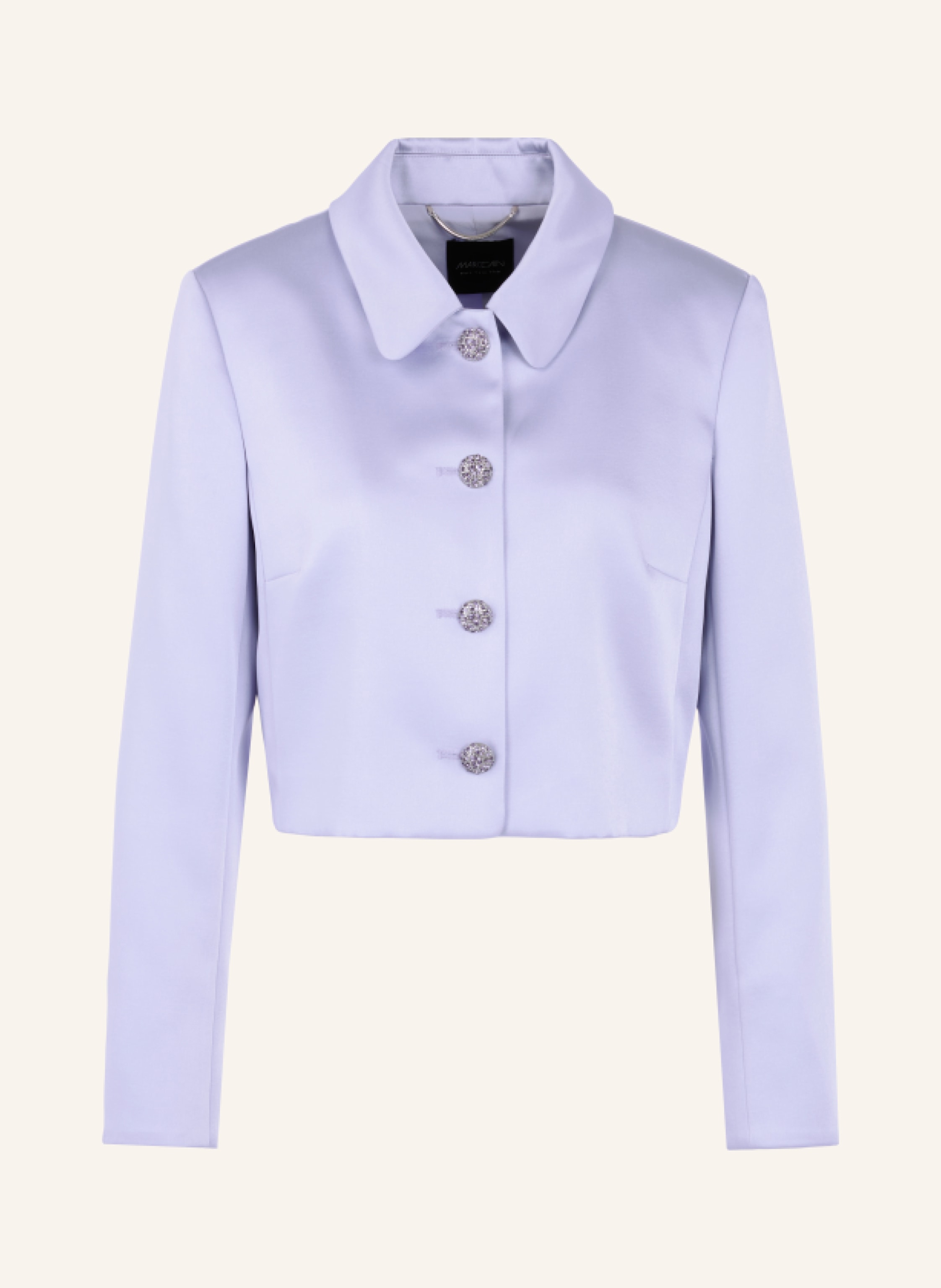 MARC CAIN Cropped-Jacke aus Satin mit Schmucksteinen