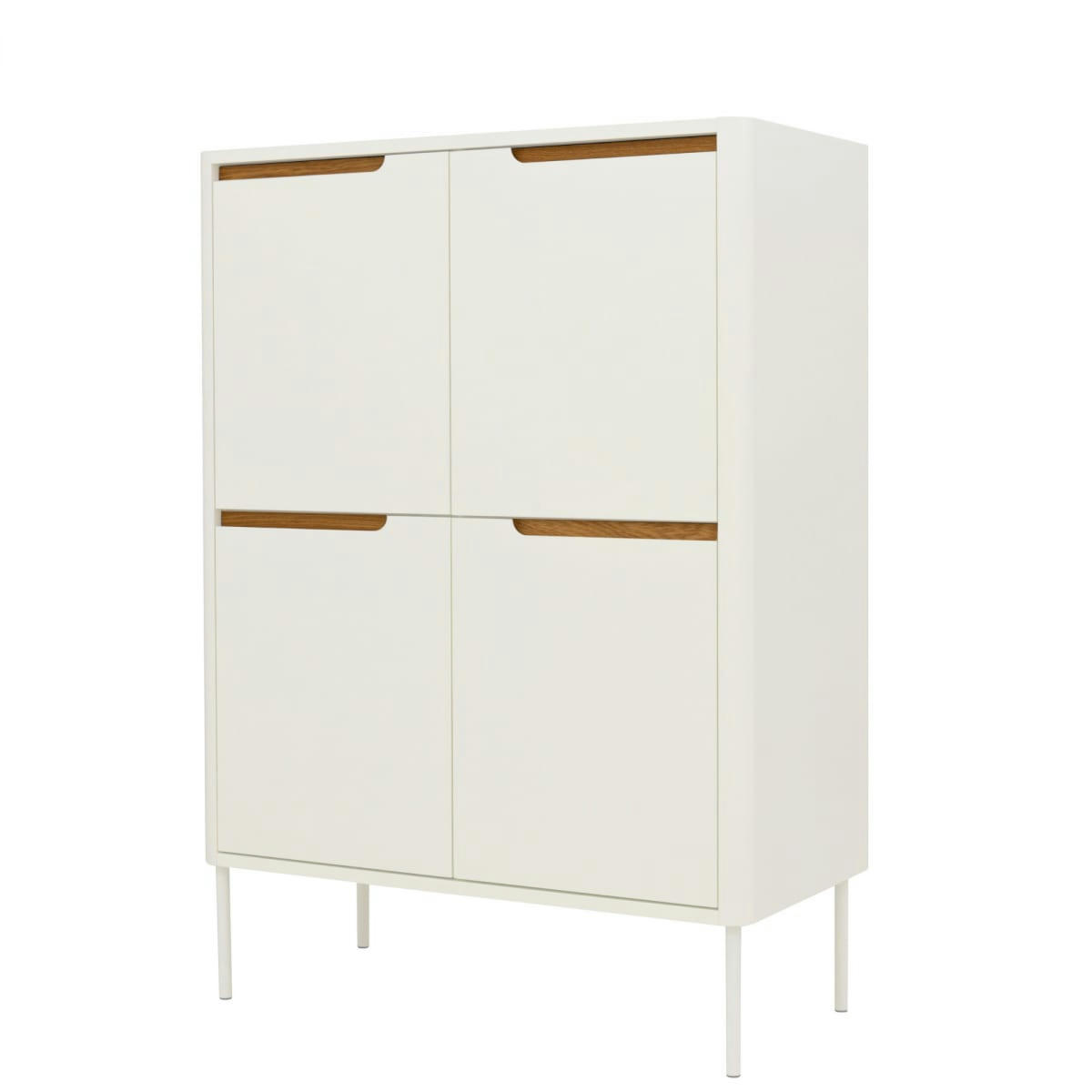 PATIPATI - Armoire design 4 portes en bois blanc