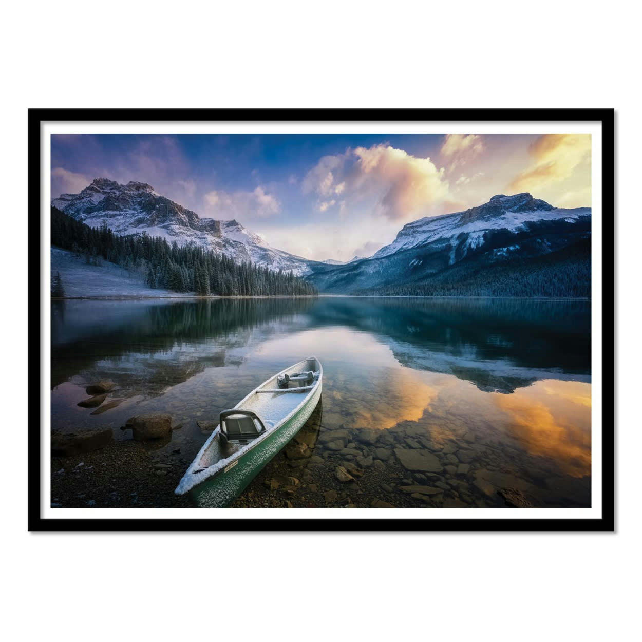 1X - FIRST SNOW EMERALD LAKE - YONGNAN LI - Affiche d'art 50 x 70 cm