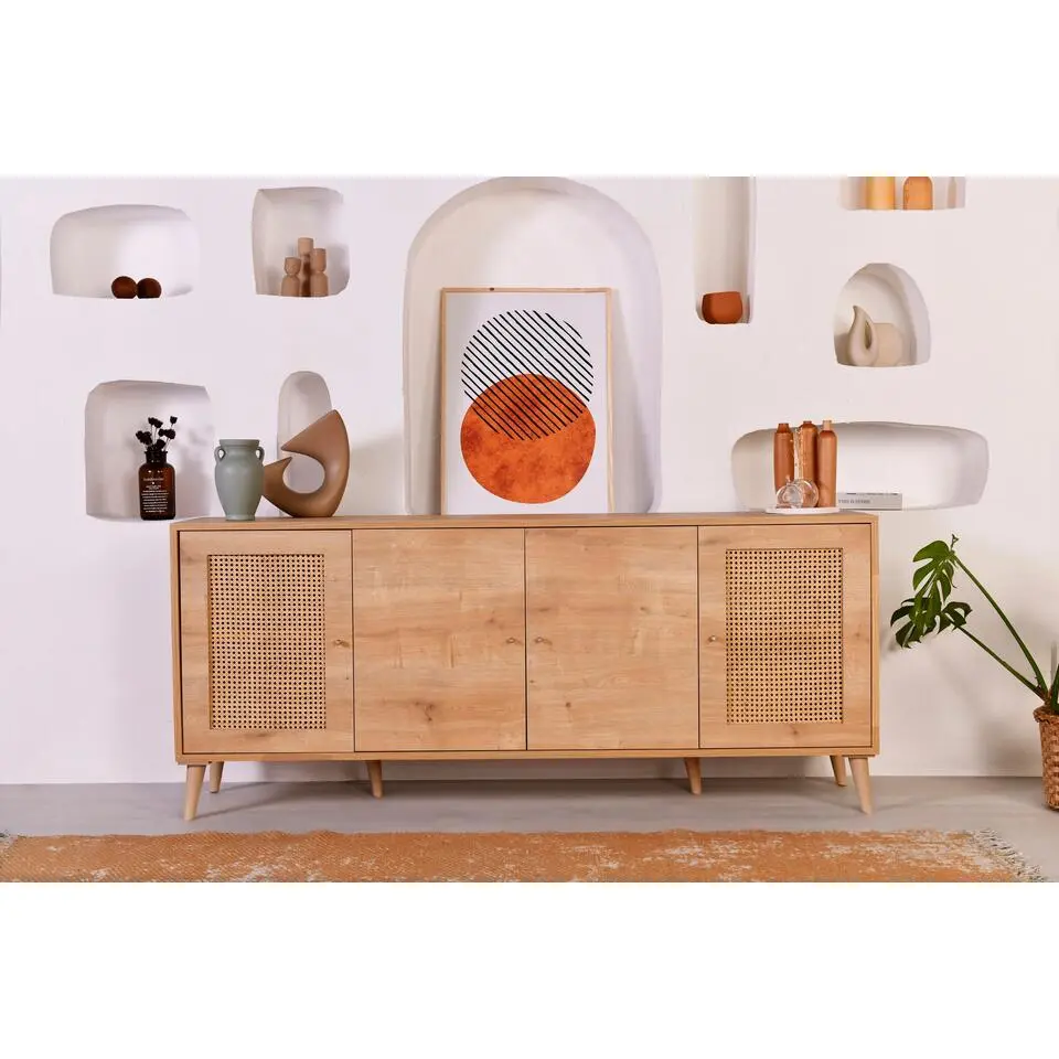 Hazeran Console - 100% MELAMINE - Eiken