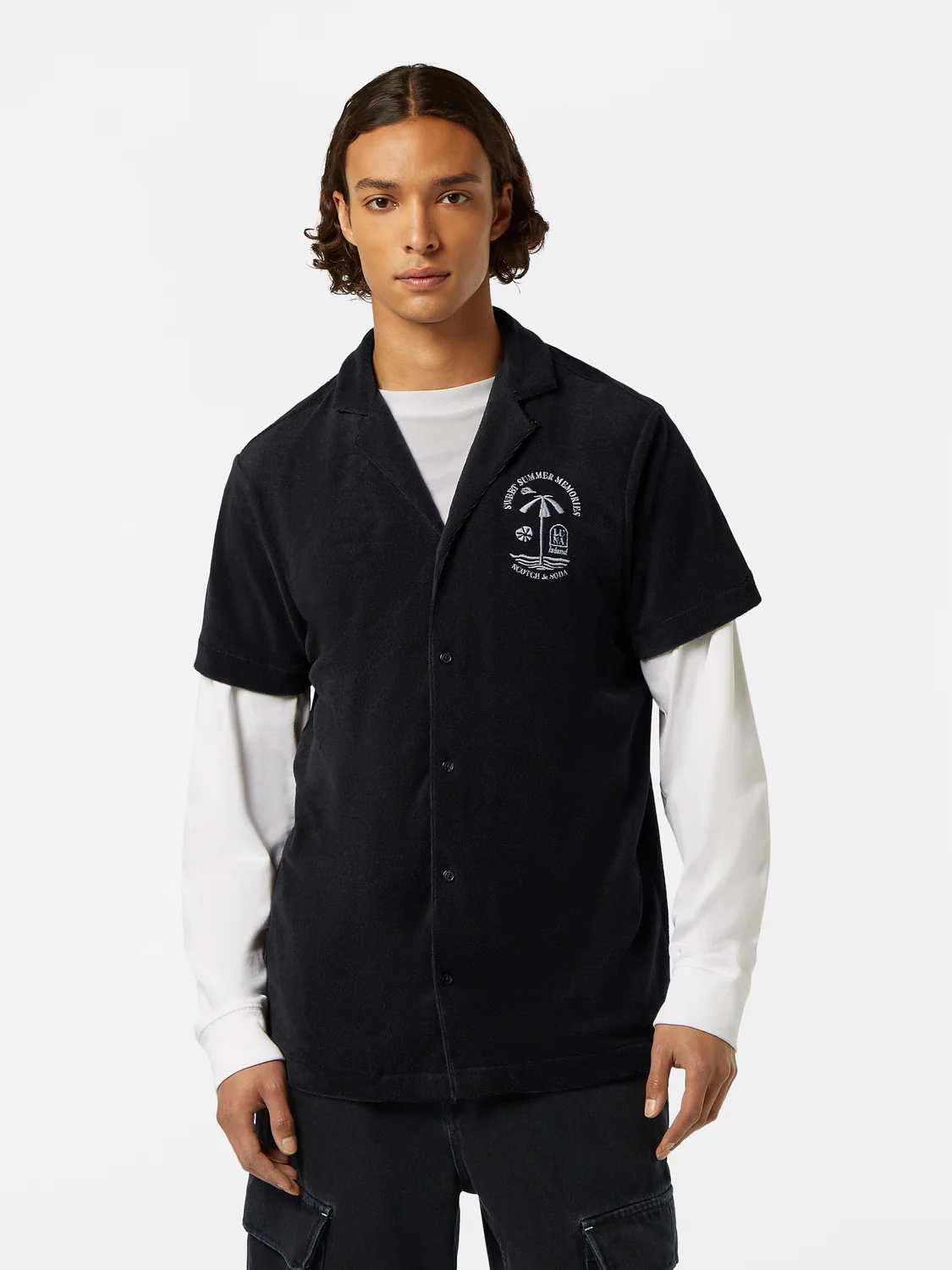 Short Sleeve Regular-Fit Terrycloth Shirt