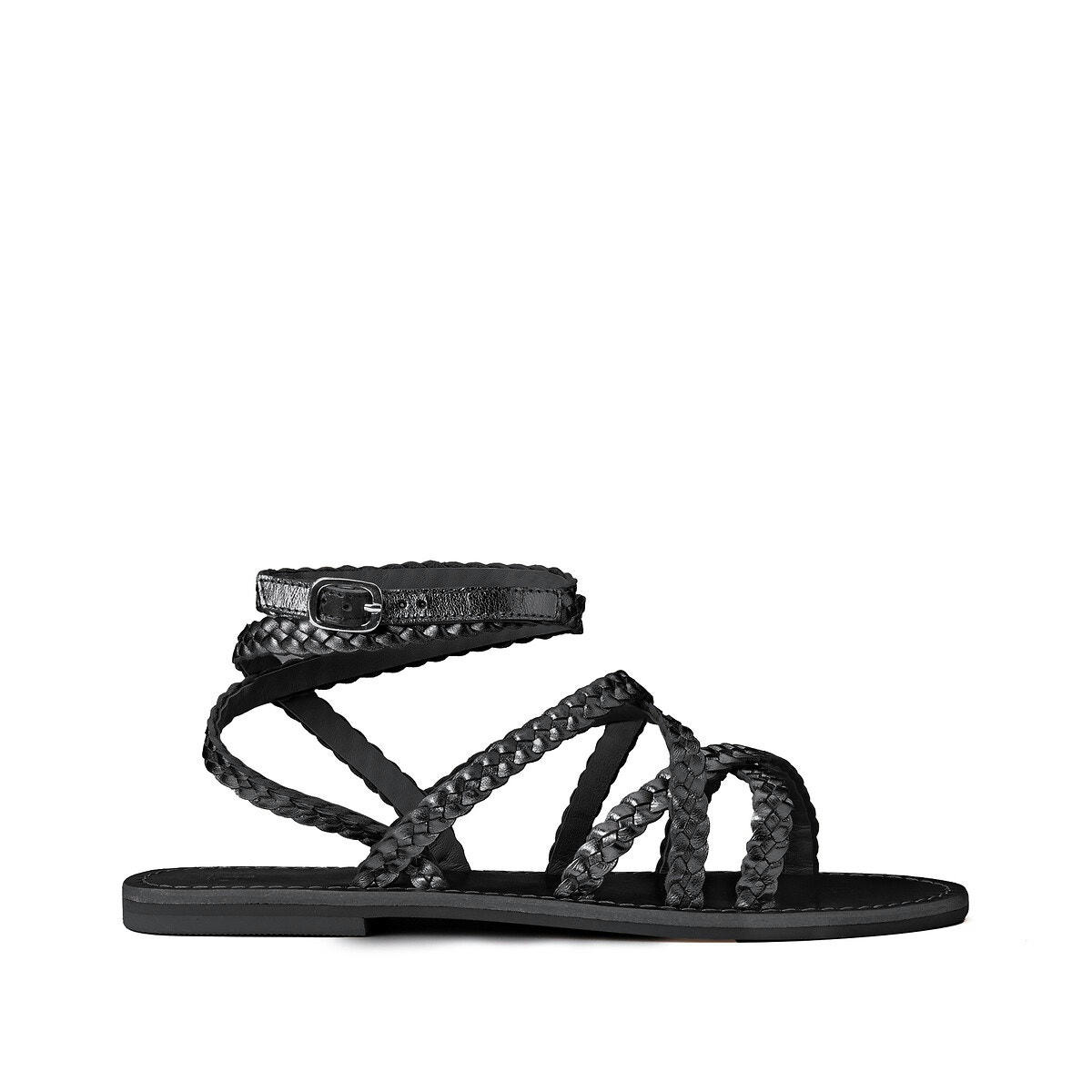 Sandales tressées en cuir