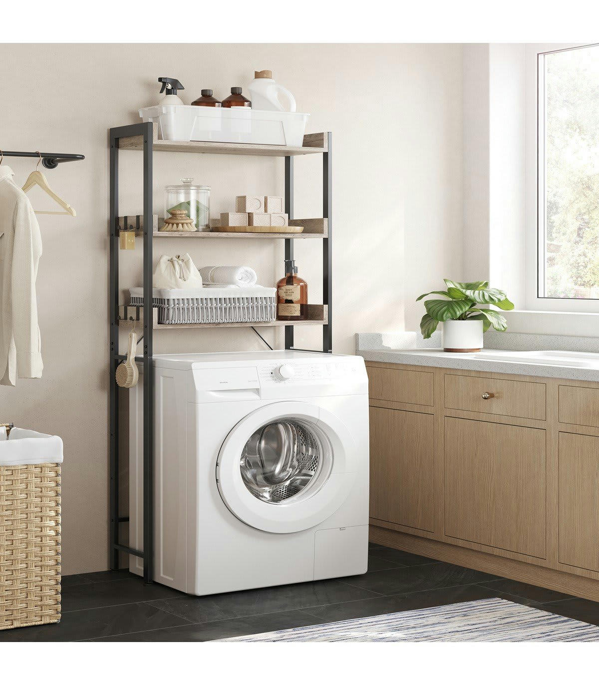 - Etagère pont WC avec 3 étagères - L63 cm