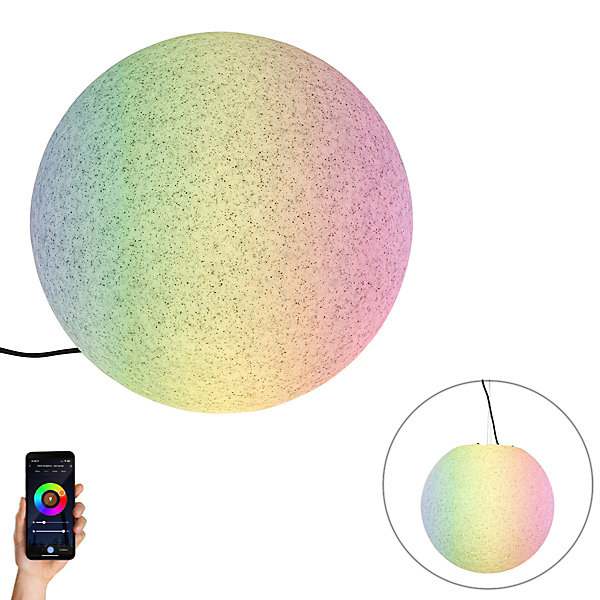 Lampe d'extérieur intelligente grise 45 cm IP65 avec LED - Nura