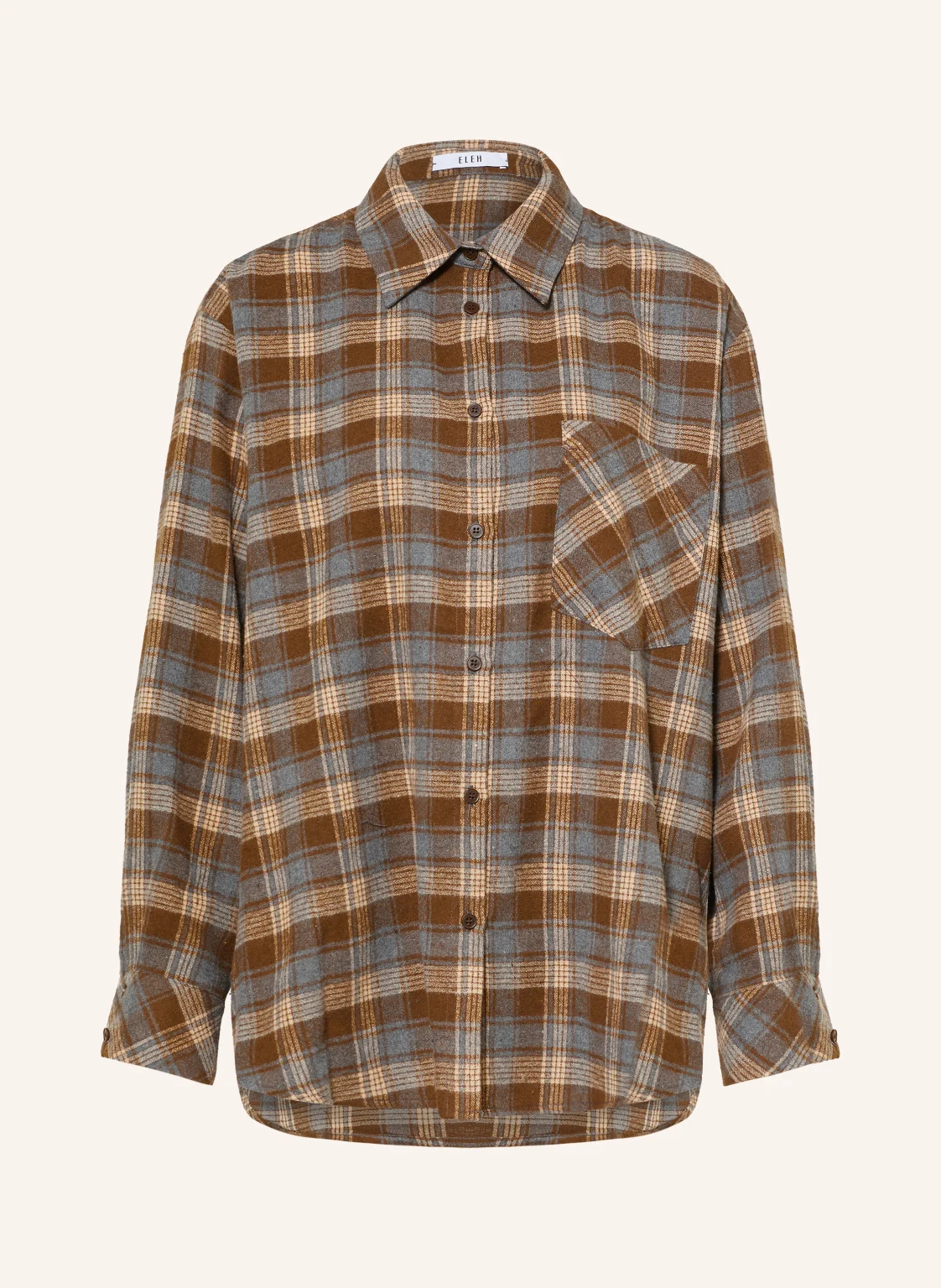 ELEH Oversized-Hemdbluse aus Flanell