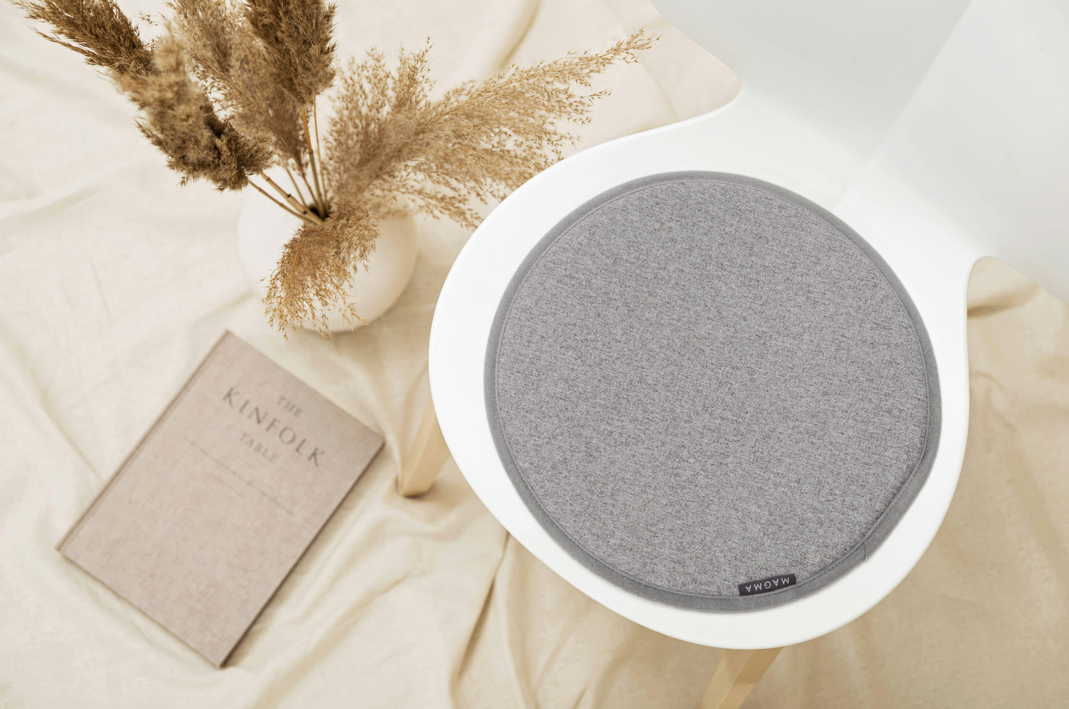 FELT - Galettes de chaise gris imitation feutre - Lot de 4 -  Ø 35cm