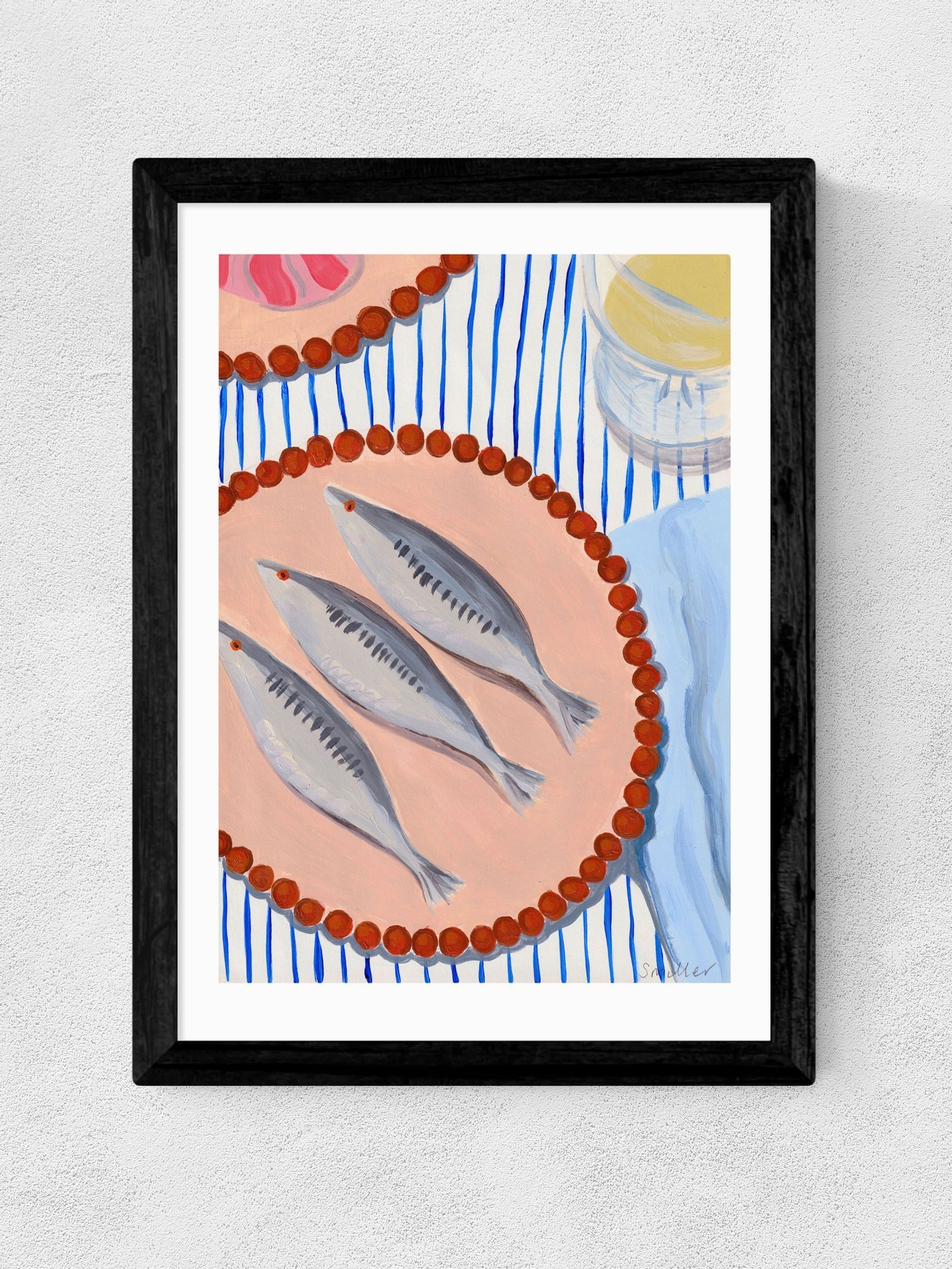 East End Prints Black Sardines Supper Wall Art Print by Susie Miller