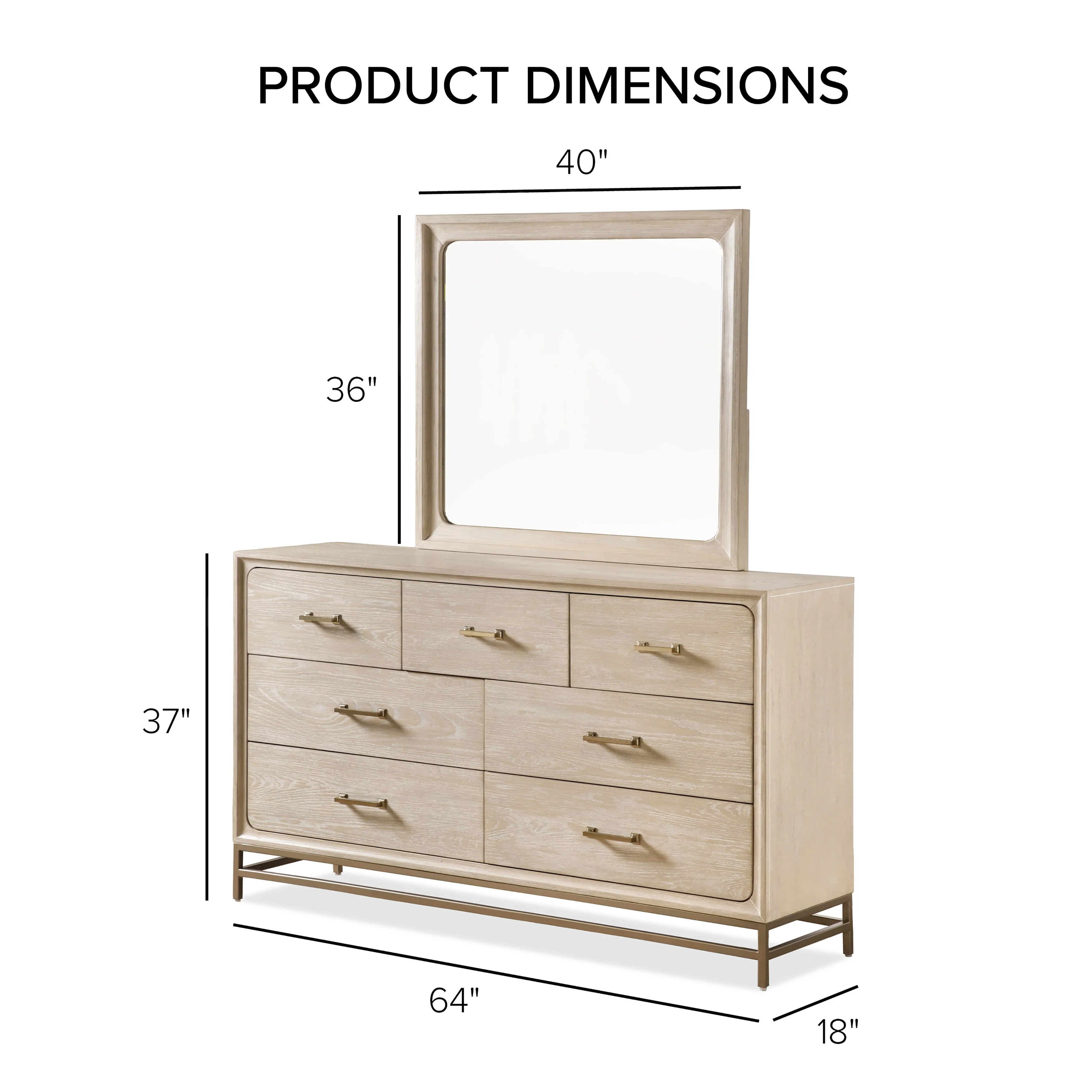 Furniture of America Drayden Transitional Oak 2-Piece Dresser and Mirror Set