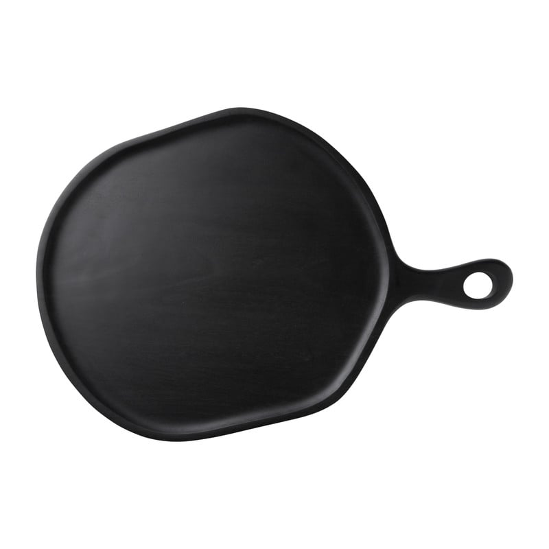 Borrelplank organisch - acaciahout - zwart - 40x58 cm