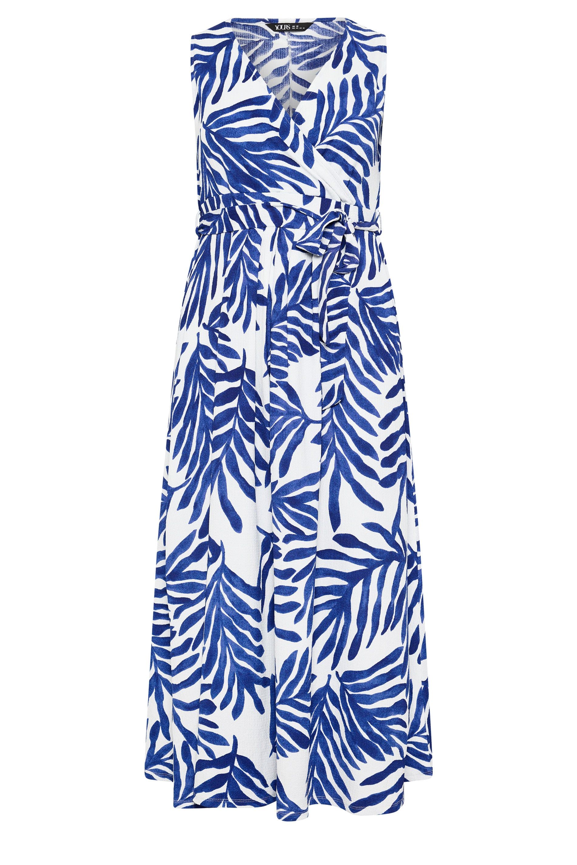 Yours Palm Leaf Wrap Front Dress