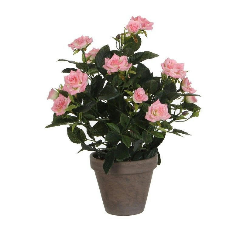 - Rosier artificielle rose en pot H33