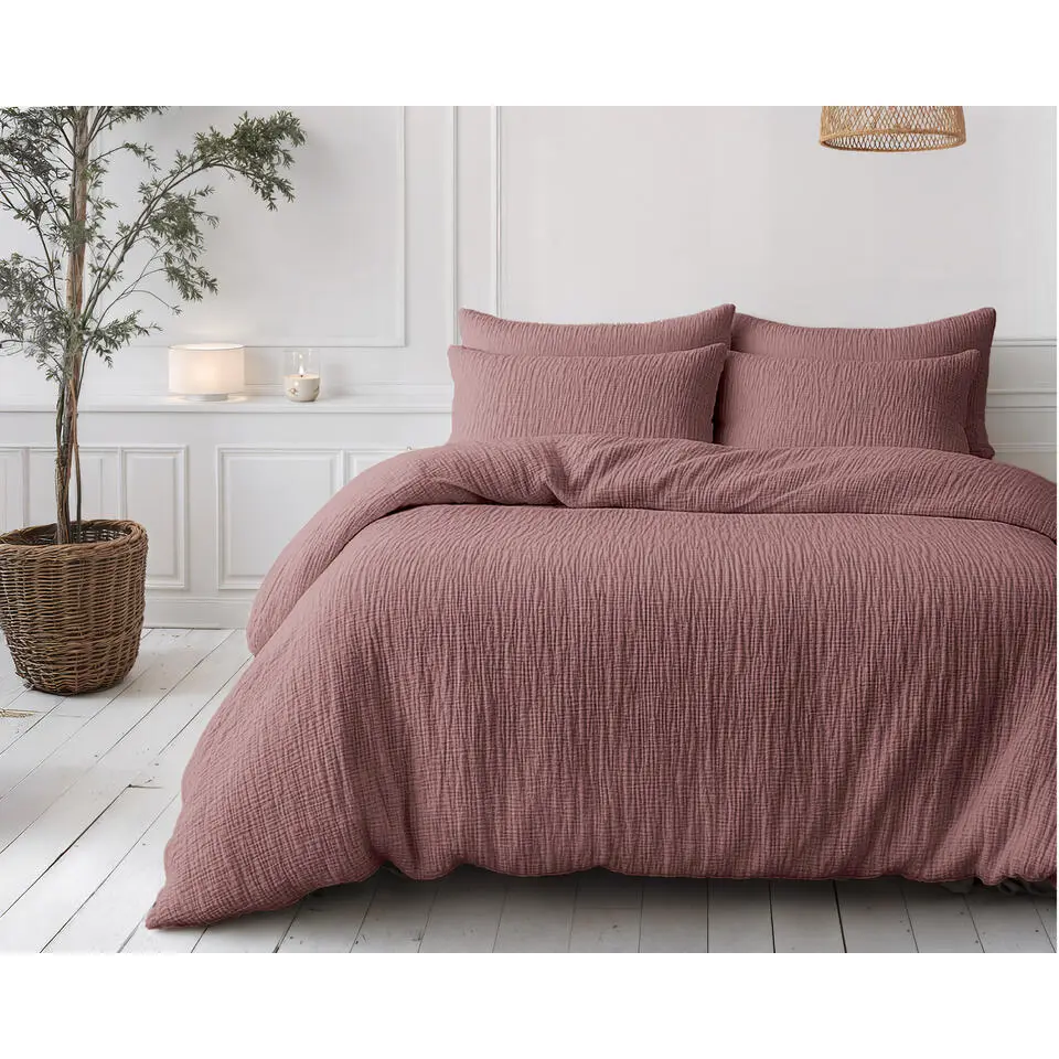 Dekbed zonder Overtrek �?Luxe Mousseline �?Superzacht Katoen �?Oud Roze 200x200