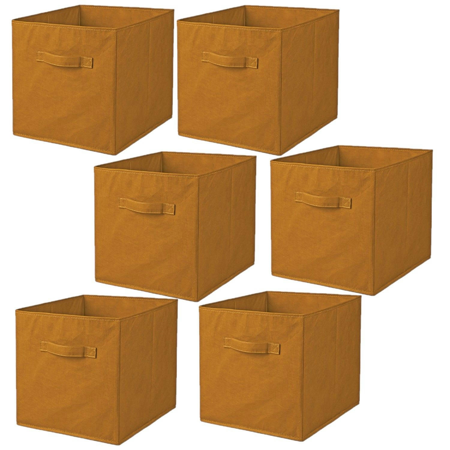 - Lot de 6 cubes de rangement pliables en polypropylène avec poignée