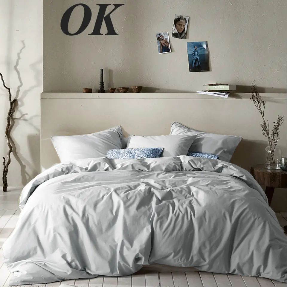 Moodit Dekbedovertrek Basil Silver - Hotelmaat - 260 x 240 cm - Katoen