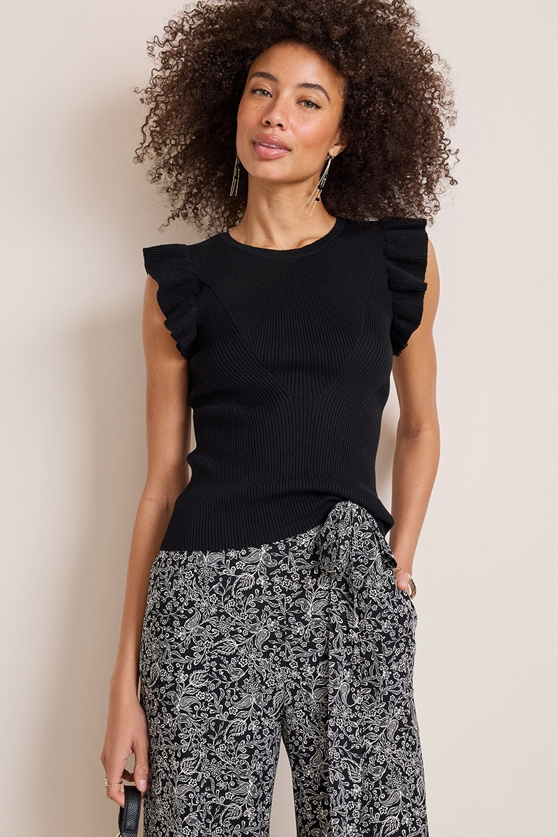 Amy Ruffled Sleeve Tank Top