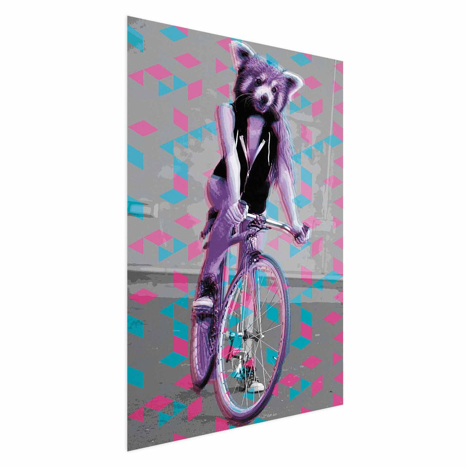 Plakat Szop na rowerze 21x30 cm