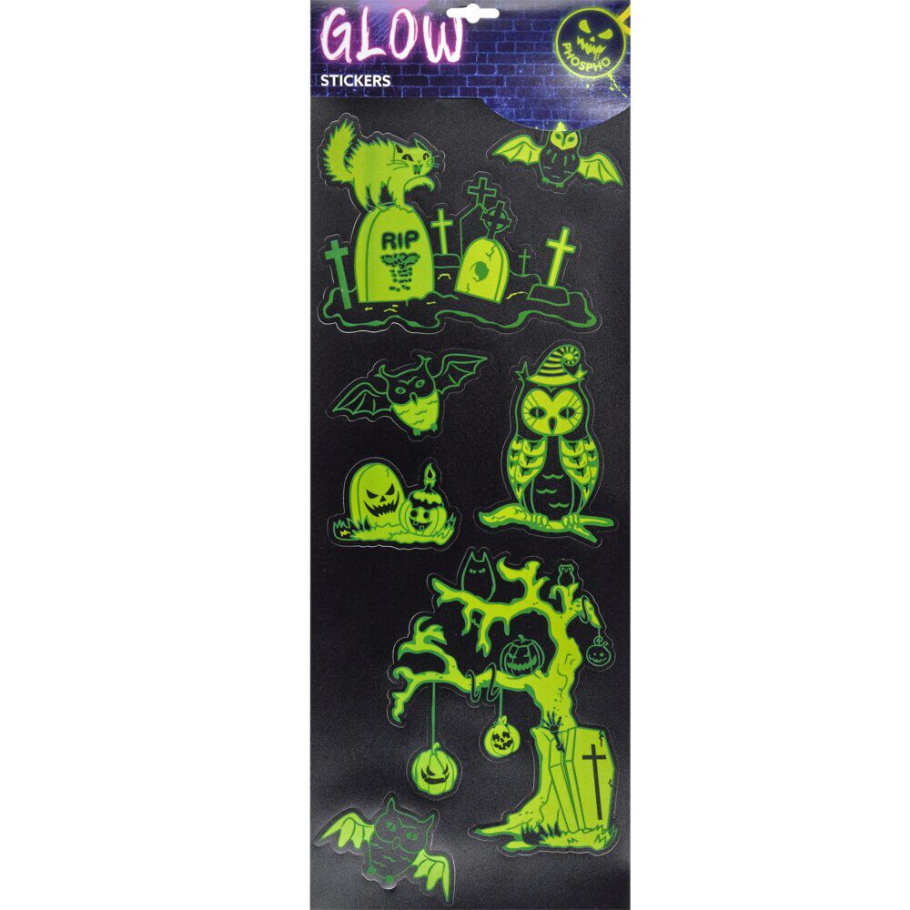 Stickers Halloween phosphorescents (2 modèles)