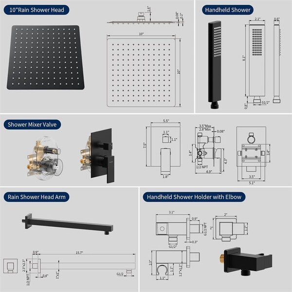 Matte Black Shower System Shower Faucet Set for Bathroom
