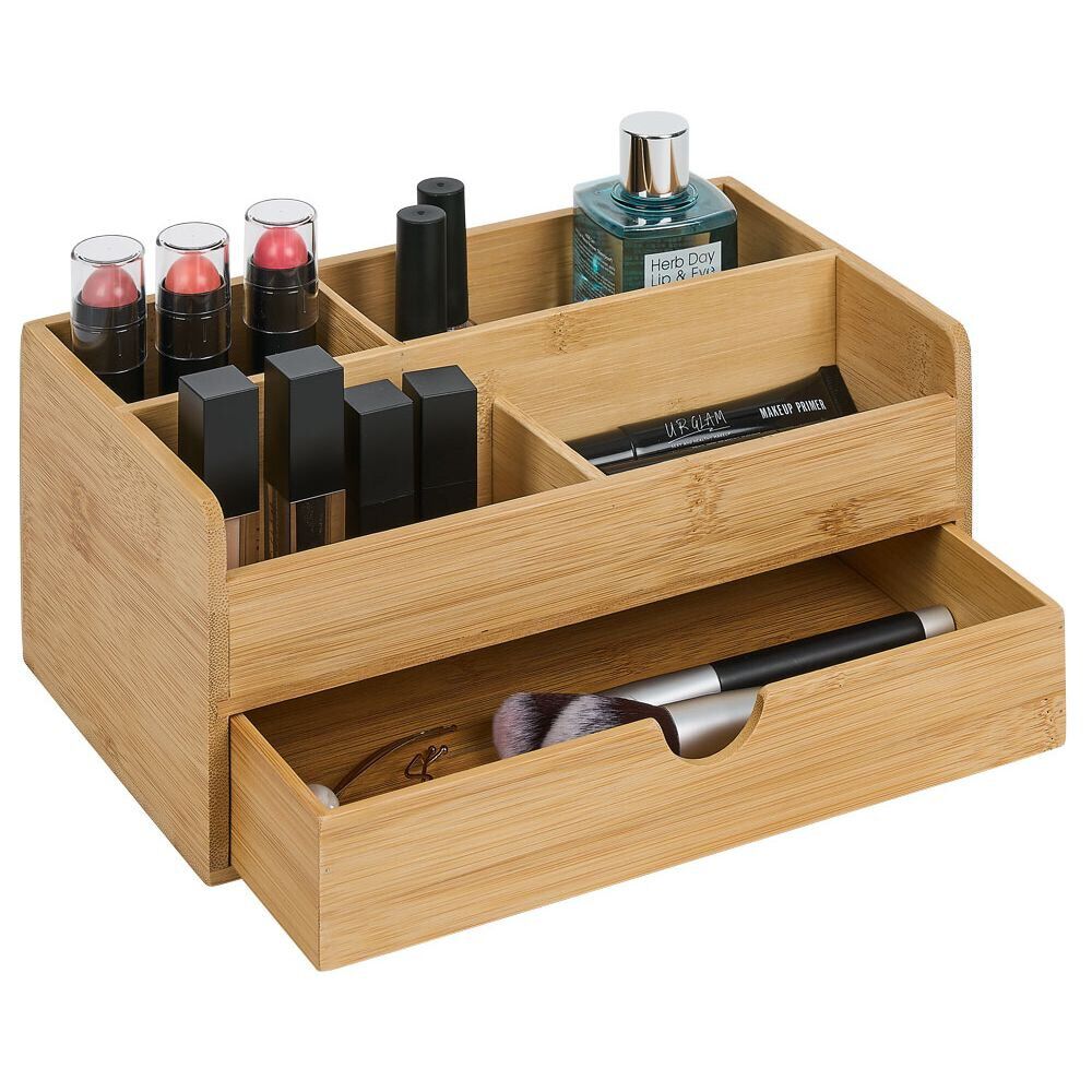 Organisateur de maquillage en bambou naturel 25x15xH11cm