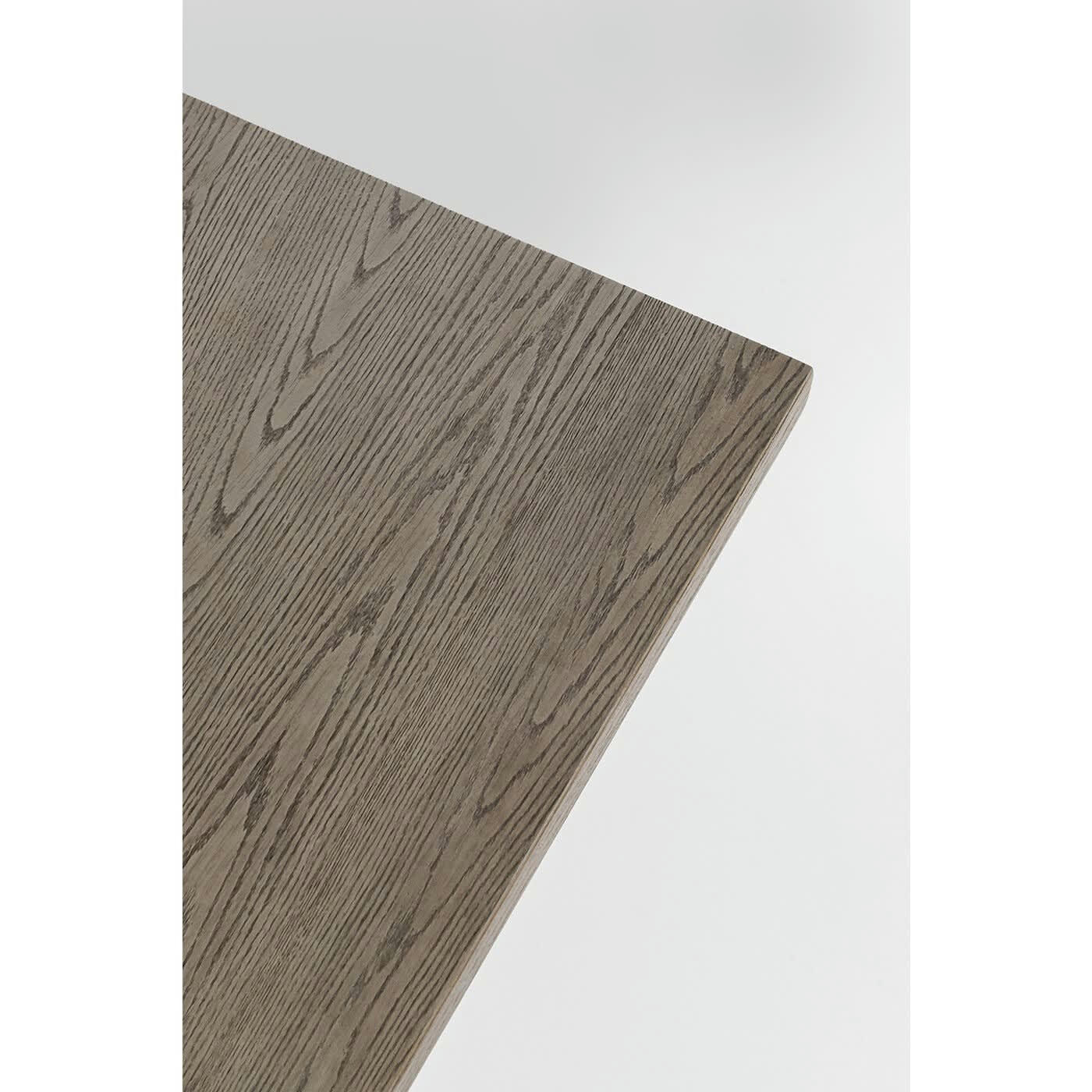 CESARO - Table à manger 8/10 personnes en frêne massif et acier doré L200