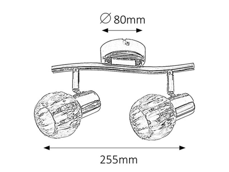 Listwa sufitowa chromowana Lauren 2xE14x40W wym:8x25,5x16cm IP20 Rabalux