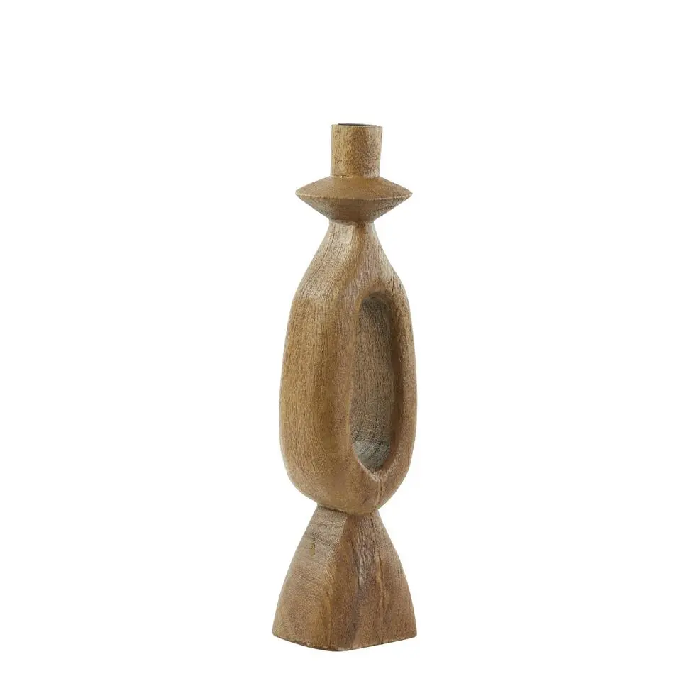 Kandelaar Django - Bruin - 13x13x43cm