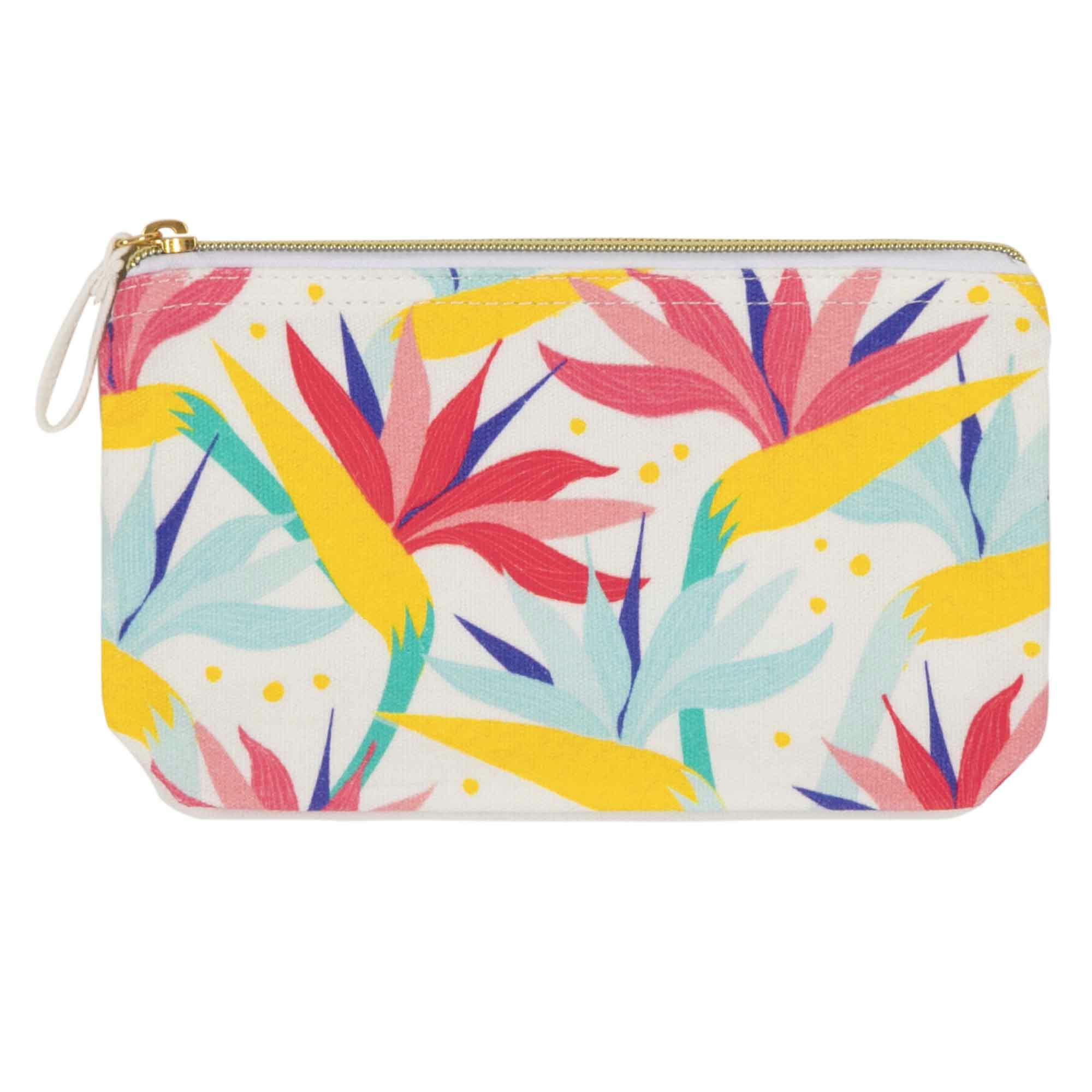 - Pochette Coton Imprimé Fleurs Exotiques