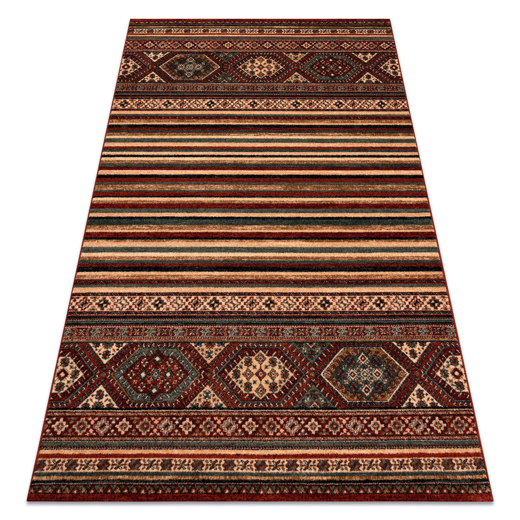 Dywan wełniany KASHQAI 4356 300 etniczny bordo 67x130 cm