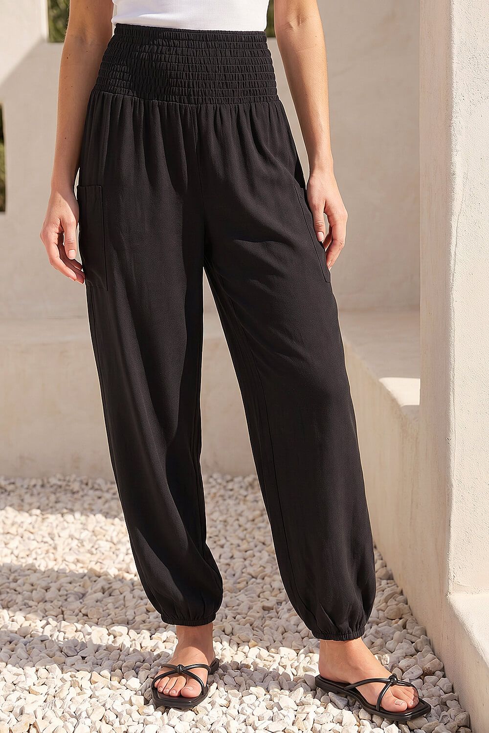 Roman Petite Shirred Waist Trousers