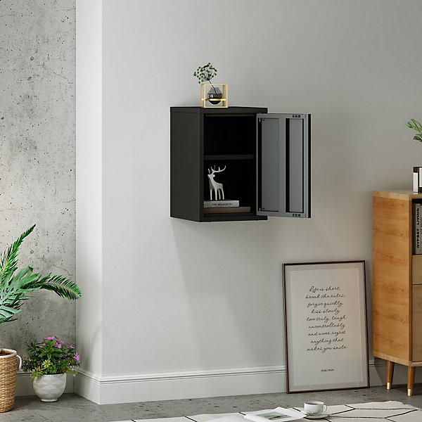 Armoire murale Burlöv 50 x 33 x 35 cm acier noir en.casa