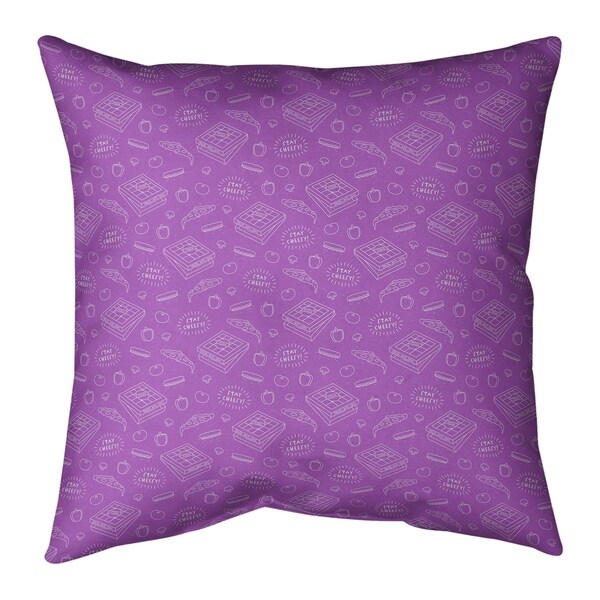 Regular Color Background Pizza Pattern Throw Pillow
