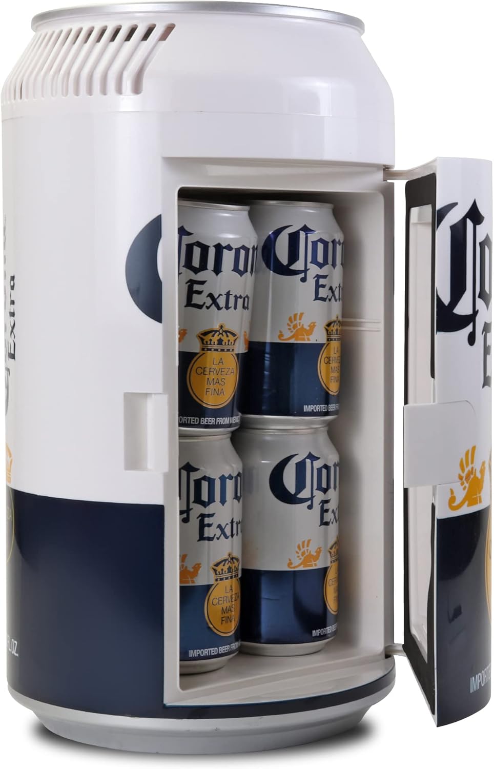 Koolatron Corona Mini Fridge - Refrigerator for Bedroom Office, Portable Table Top Beverage Cooler, 12V 110V Refrigerador For Drinks, Soda, Wines, Use In Car, Dorm, Outdoor, Patio, 8 Can