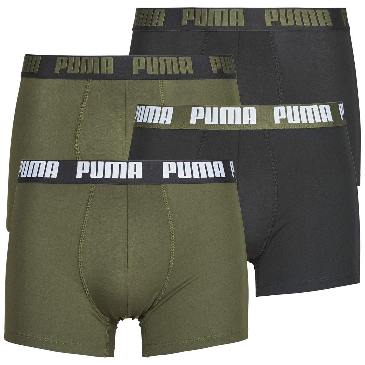 Puma - BOXER ECOM Pack de 4 - Kaki / Black / Kaki / Black