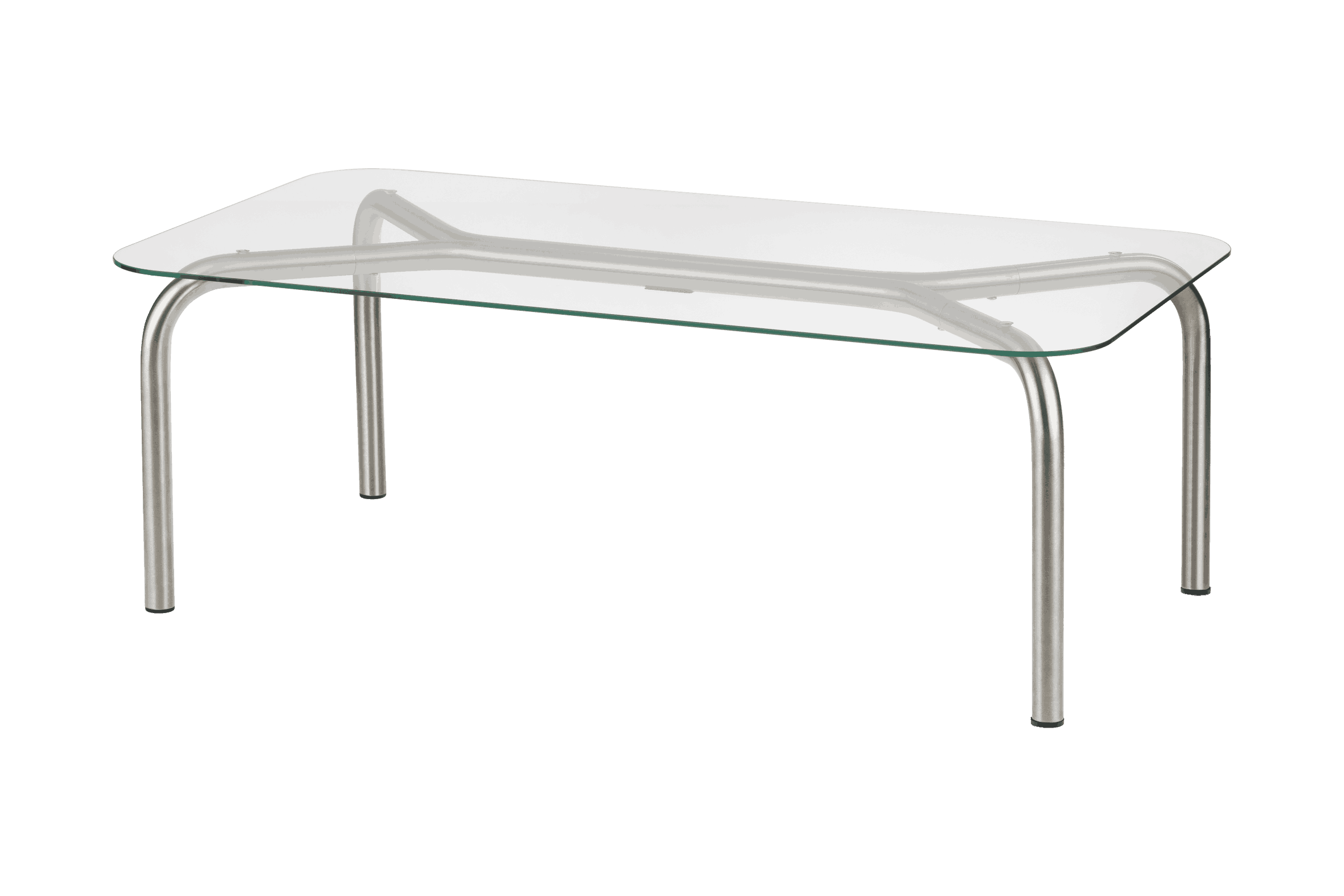 noo.ma Uku salontafel 84,2 x 84,2 x 8,7 cm - glas en geborsteld staal