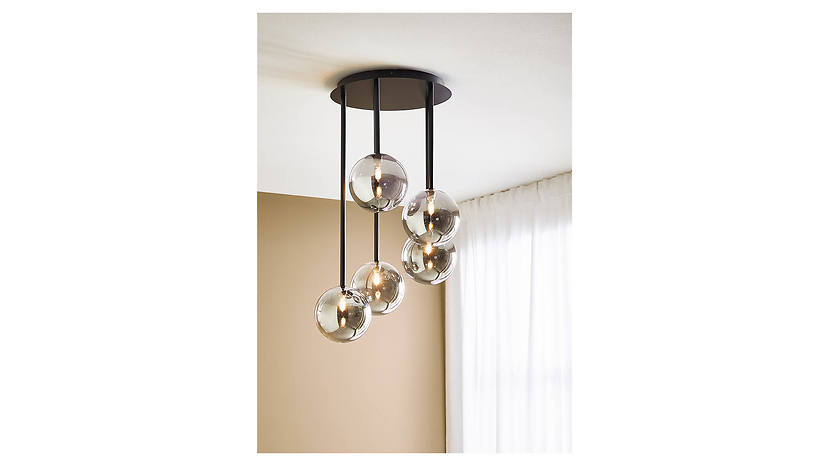Lampa wisząca Universe 5-punktowa szklana czarna