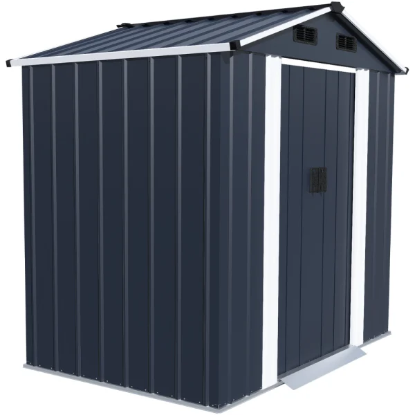 Domek ogrodowy metalowy schowek narzędziowy 199x131x196 cm FUNFIT GARDEN